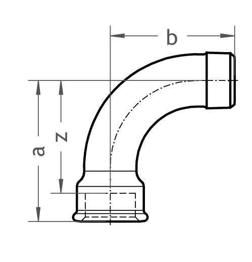 1 langer Bogen - Gröditzer Fittings GmbH A.L.